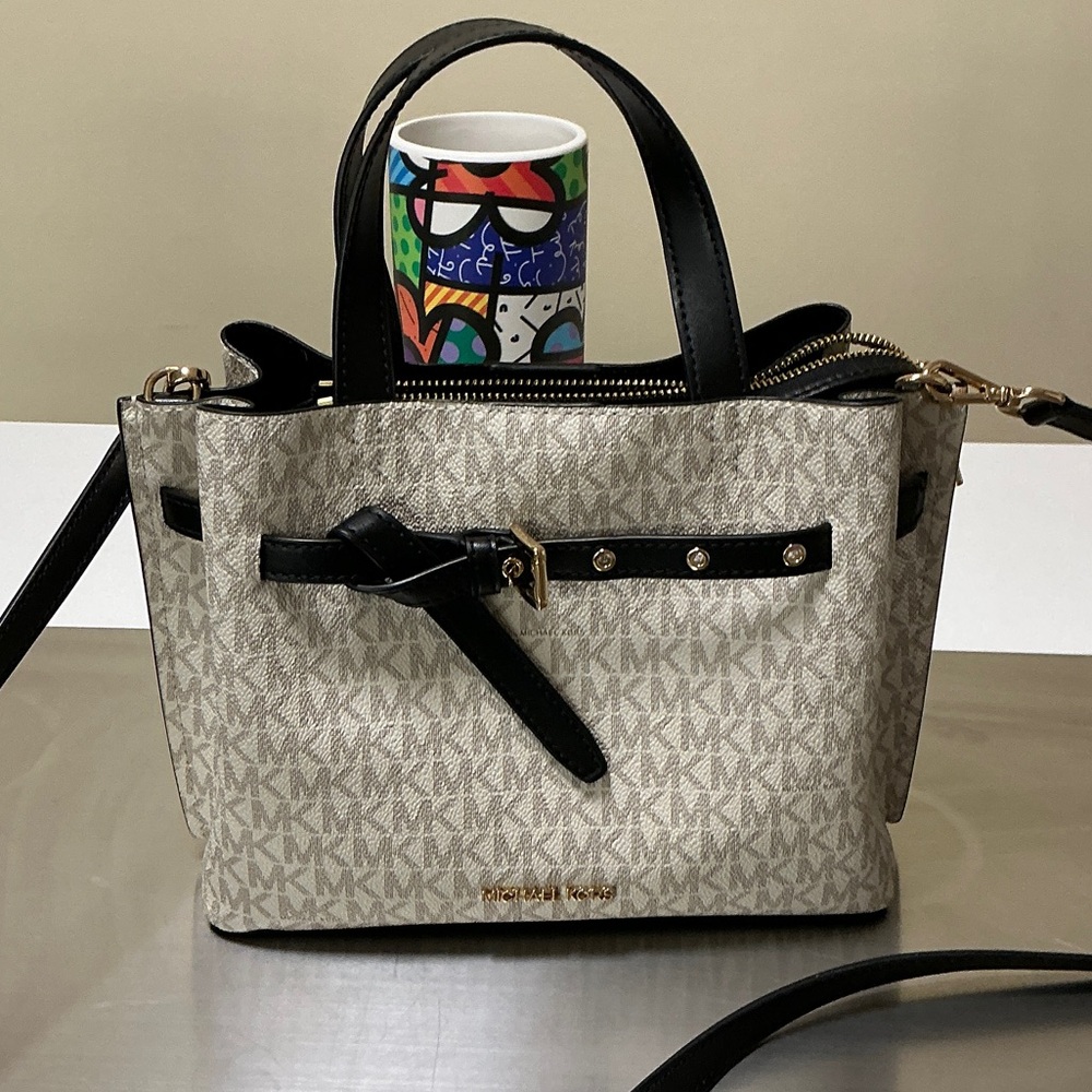 Michael Kors Cream and Black Satchel